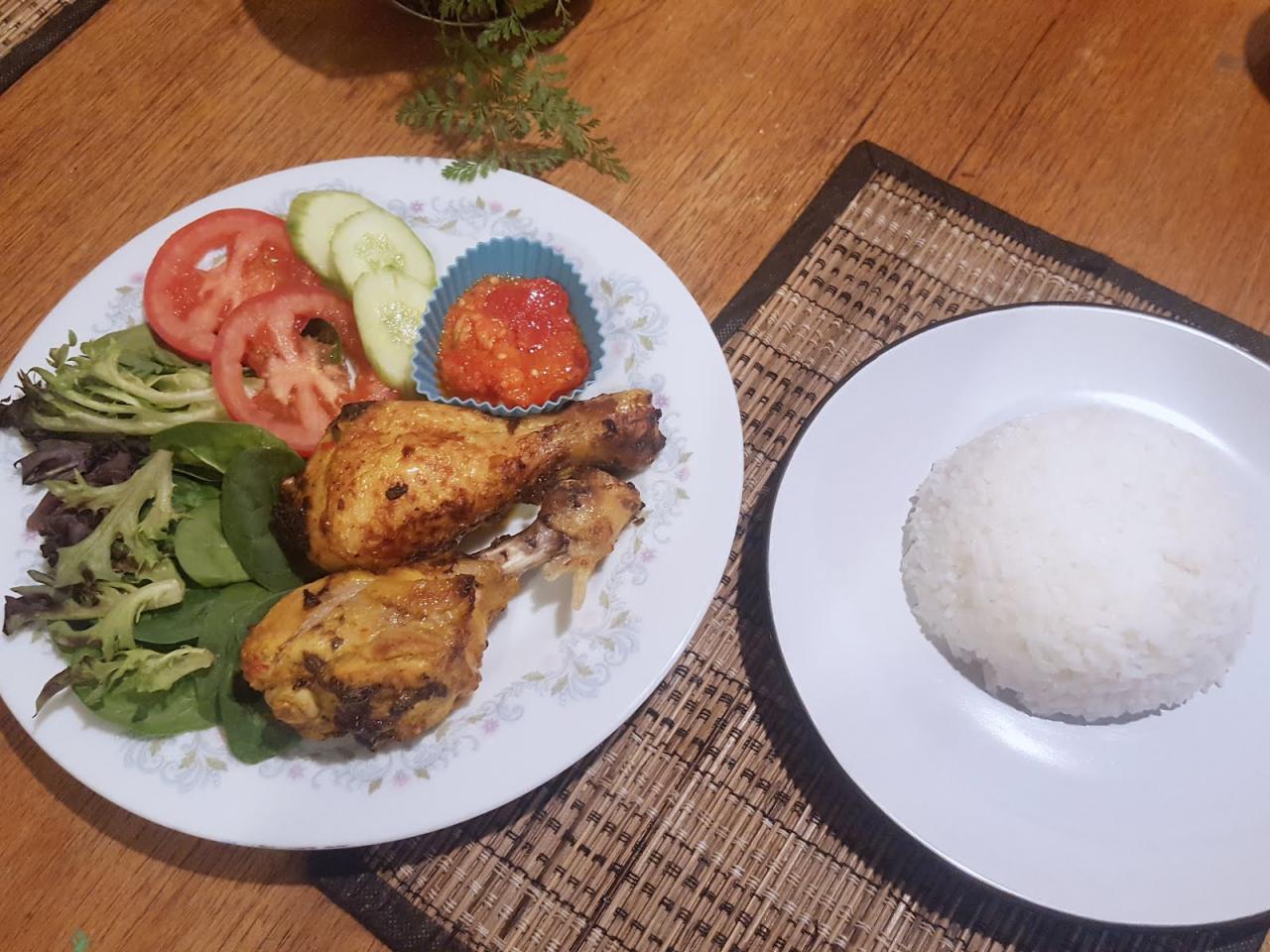 Resep ayam bakar bumbu rujak tanpa santan