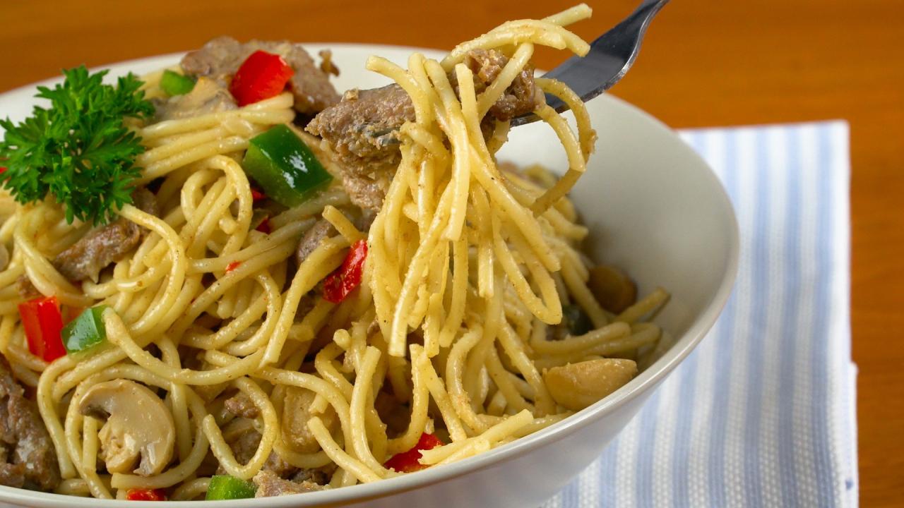 Resep Spaghetti Bumbu Rendang