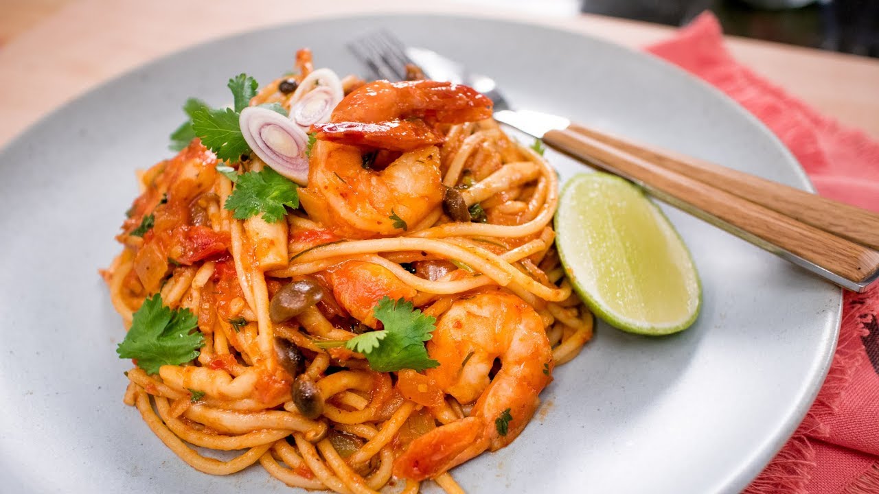 Resep Spaghetti Tom Yum Seafood